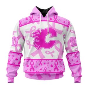 NHL Calgary Flames Hoodie Special Pink October Breast Cancer Awareness Month Hoodie 1