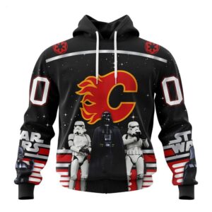 NHL Calgary Flames Hoodie Special Star Wars Design May The 4th Be With You Hoodie 1