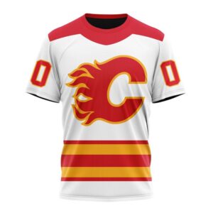 NHL Calgary Flames Personalized 2024 Away Kits T Shirt 1