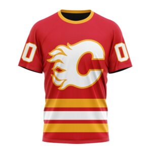 NHL Calgary Flames Personalized 2024 Home Kits T Shirt 1