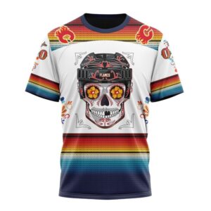 NHL Calgary Flames Special Design For Dia De Los Muertos T Shirt 1