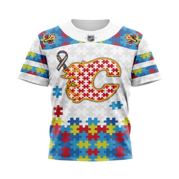 NHL Calgary Flames T-Shirt Autism Awareness 3D T-Shirt