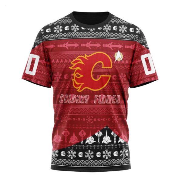 NHL Calgary Flames T-Shirt Special Star Trek Design T-Shirt