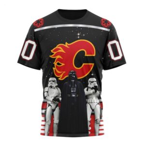 NHL Calgary Flames T Shirt Special Star Wars Design May The 4th Be With You 3D T Shirt 1