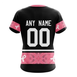 NHL Calgary Flames T Shirt Specialized Design In Classic Style With Paisley! WE WEAR PINK BREAST CANCER T Shirt 2