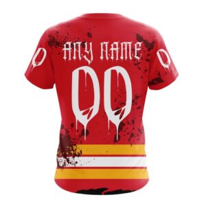 NHL Calgary Flames T Shirt Specialized Design Jersey With Your Ribs For Halloween 3D T Shirt 2