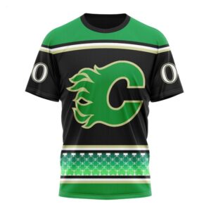 NHL Calgary Flames T Shirt Specialized Unisex Kits Hockey Celebrate St Patricks Day T Shirt 1