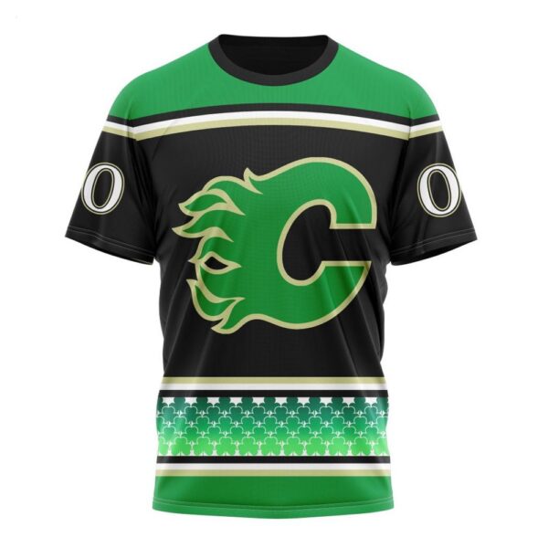 NHL Calgary Flames T-Shirt Specialized Unisex Kits Hockey Celebrate St Patrick’s Day T-Shirt