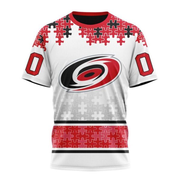 NHL Carolina Hurricanes 3D T-Shirt Special Autism Awareness Design With Home Jersey Style Hoodie