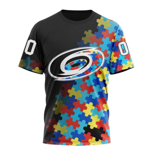 NHL Carolina Hurricanes 3D T-Shirt Special Black Autism Awareness Design Hoodie