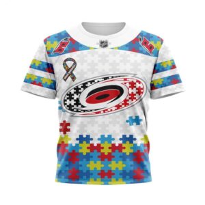NHL Carolina Hurricanes T Shirt Autism Awareness 3D T Shirt 1