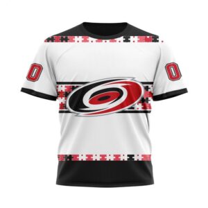 NHL Carolina Hurricanes T Shirt Autism Awareness Custom Name And Number 3D T Shirt 1