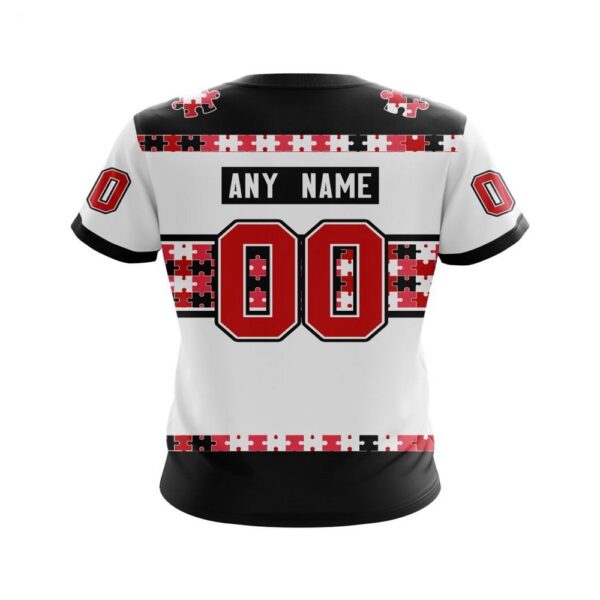 NHL Carolina Hurricanes T-Shirt Autism Awareness Custom Name And Number 3D T-Shirt