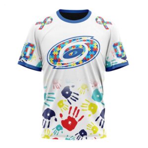 NHL Carolina Hurricanes T Shirt Special Autism Awareness Design T Shirt 1