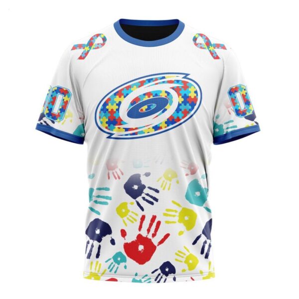 NHL Carolina Hurricanes T-Shirt Special Autism Awareness Design T-Shirt