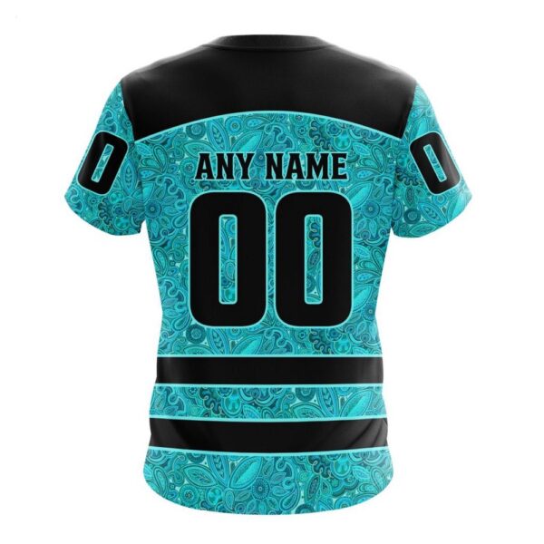 NHL Carolina Hurricanes T-Shirt Special Design Fight Ovarian Cancer 3D T-Shirt