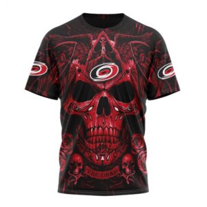 NHL Carolina Hurricanes T Shirt Special Design With Skull Art T Shirt 1