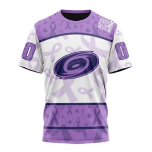 NHL Carolina Hurricanes T Shirt Special Lavender Fight Cancer T Shirt 1 1