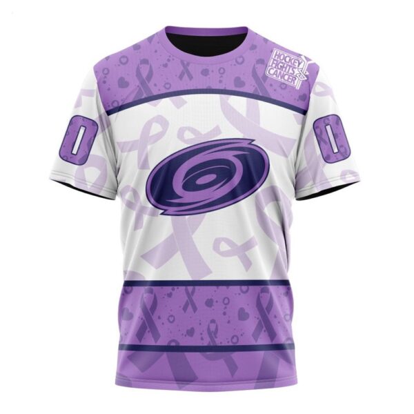 NHL Carolina Hurricanes T-Shirt Special Lavender – Fight Cancer T-Shirt