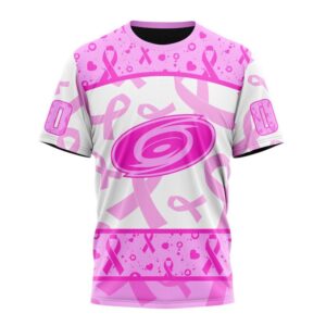 NHL Carolina Hurricanes T Shirt Special Pink October Breast Cancer Awareness Month 3D T Shirt 1