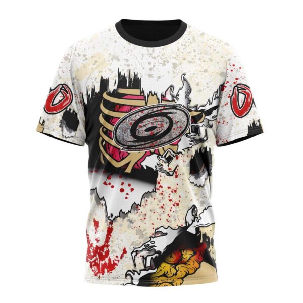 NHL Carolina Hurricanes T-Shirt Special Zombie Style For Halloween 3D T-Shirt