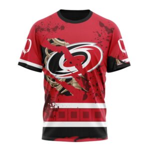 NHL Carolina Hurricanes T Shirt Specialized Design Jersey With Your Ribs For Halloween 3D T Shirt 1