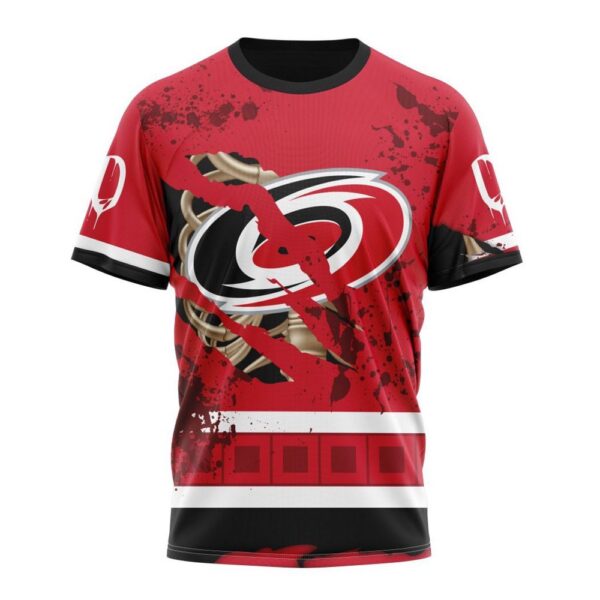 NHL Carolina Hurricanes T-Shirt Specialized Design Jersey With Your Ribs For Halloween 3D T-Shirt