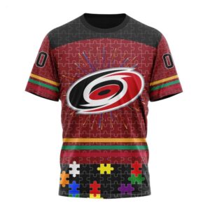 NHL Carolina Hurricanes T Shirt Specialized Design With Fearless Aganst Autism Concept T Shirt 1