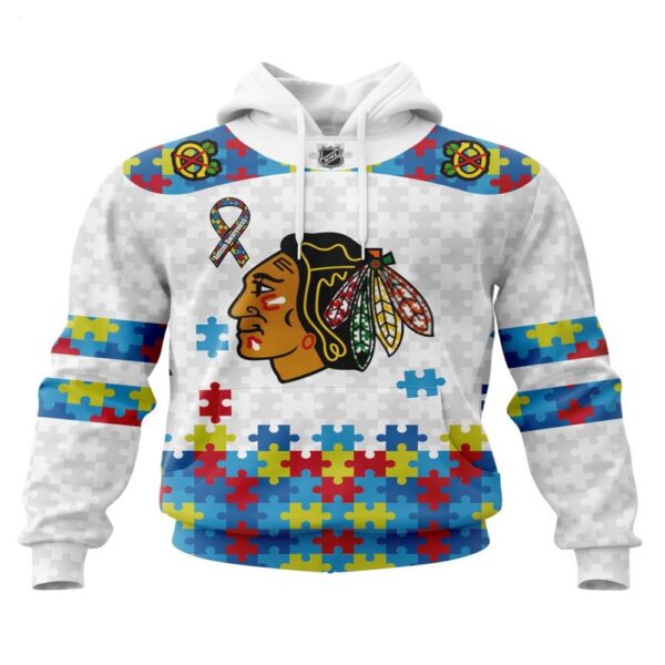 NHL Chicago BlackHawks Hoodie Autism Awareness 3D Hoodie For Fans