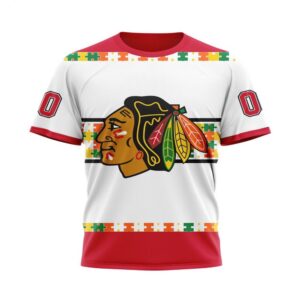 NHL Chicago BlackHawks T-Shirt Autism…