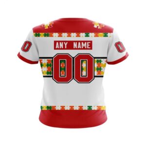 NHL Chicago BlackHawks T Shirt Autism Awareness Custom Name And Number 3D T Shirt 2