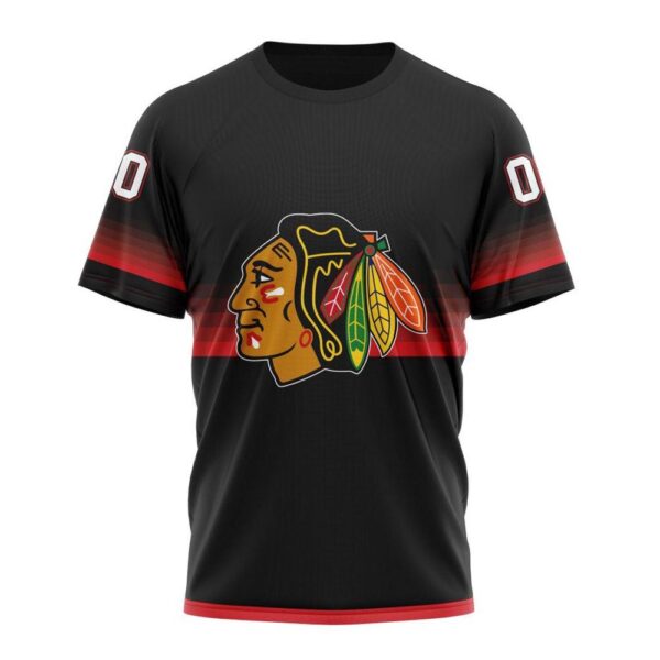 NHL Chicago Blackhawks 3D T-Shirt Special Black And Gradient Design Hoodie