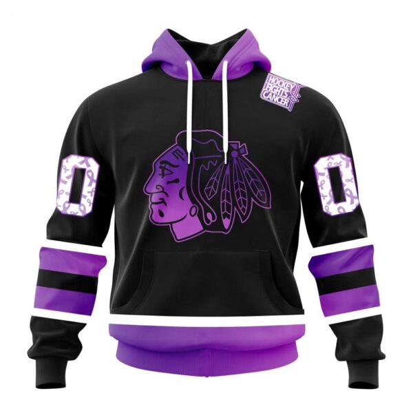 NHL Chicago Blackhawks Hoodie Special Black Hockey Fights Cancer Kits Hoodie