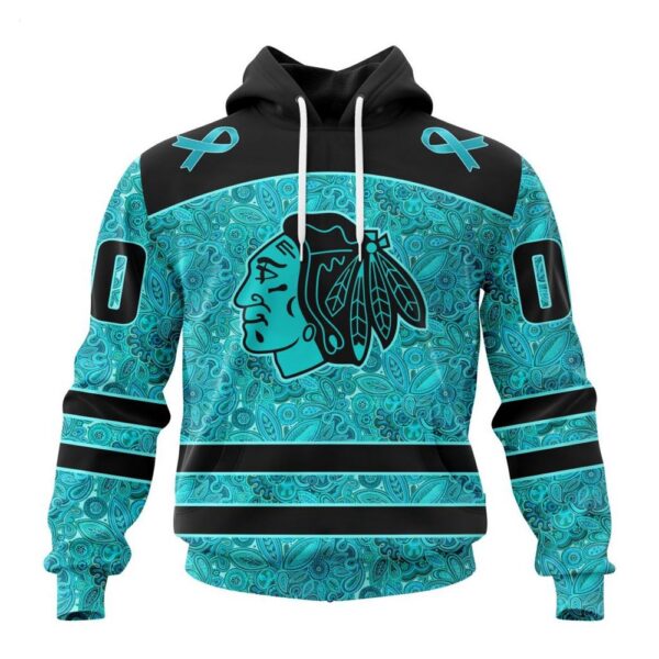 NHL Chicago Blackhawks Hoodie Special Design Fight Ovarian Cancer Hoodie