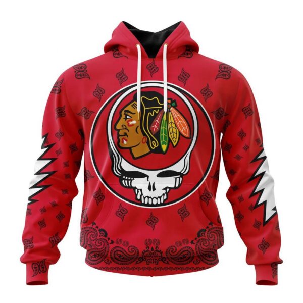 NHL Chicago Blackhawks Hoodie Special Grateful Dead Design Hoodie