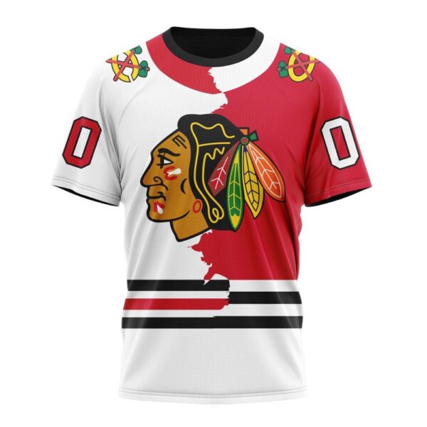 NHL Chicago Blackhawks Personalize 2024 Home Mix Away T-Shirt