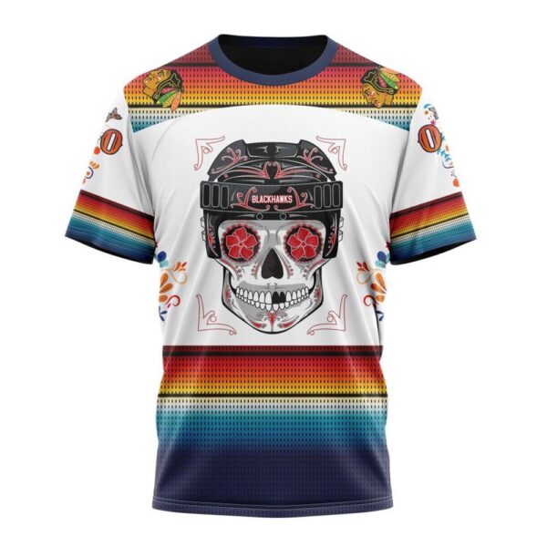 NHL Chicago Blackhawks Special Design For Dia De Los Muertos T-Shirt