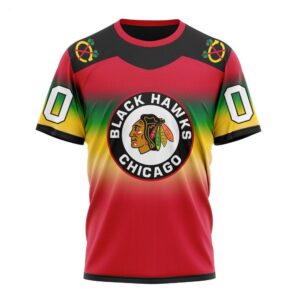 NHL Chicago Blackhawks T Shirt Special Retro Gradient Design T Shirt 1