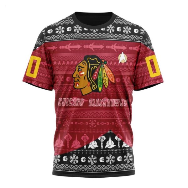 NHL Chicago Blackhawks T-Shirt Special Star Trek Design T-Shirt