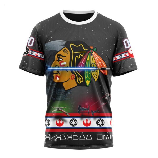 NHL Chicago Blackhawks T-Shirt Special Star Wars Design 3D T-Shirt