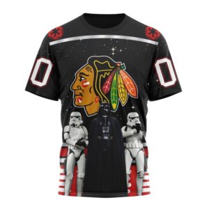 NHL Chicago Blackhawks T Shirt Special Star Wars Design May The 4th Be With You 3D T Shirt 1