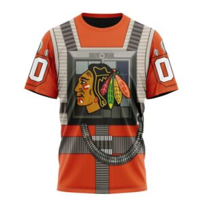 NHL Chicago Blackhawks T Shirt Star Wars Rebel Pilot Design T Shirt 1