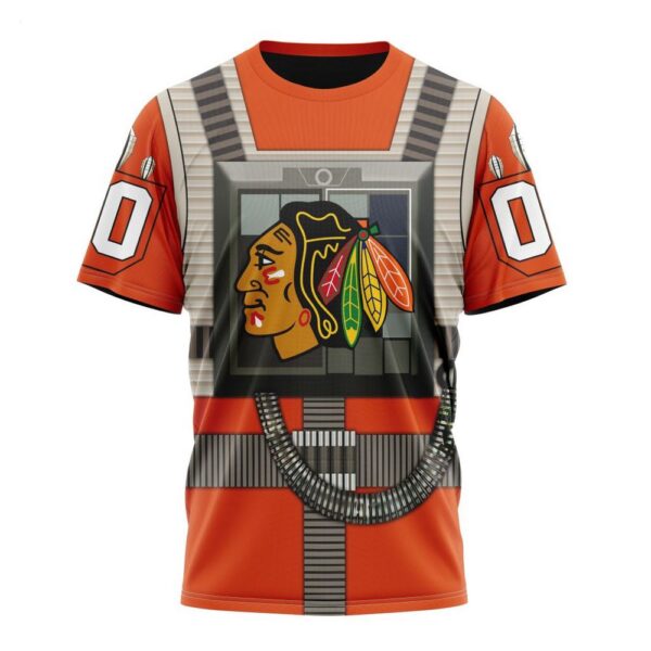 NHL Chicago Blackhawks T-Shirt Star Wars Rebel Pilot Design T-Shirt