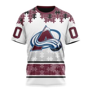 NHL Colorado Avalanche 3D T Shirt Special Autism Awareness Design With Home Jersey Style Hoodie 1