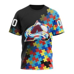 NHL Colorado Avalanche 3D T Shirt Special Black Autism Awareness Design Hoodie 1