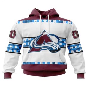 NHL Colorado Avalanche Hoodie Autism Awareness 3D Hoodie For Hockey Fans 1