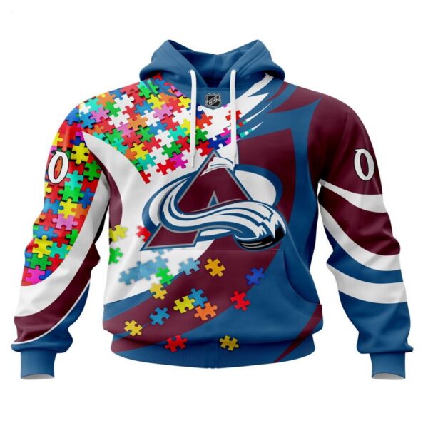 NHL Colorado Avalanche Hoodie Autism Awareness 3D Hoodie For Sports Fans