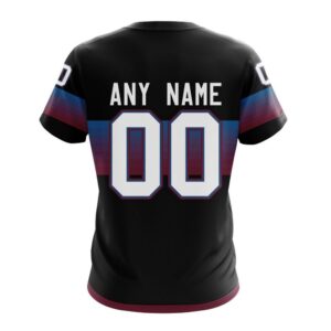 NHL Colorado Avalanche Special Black And Gradient Design T Shirt 2