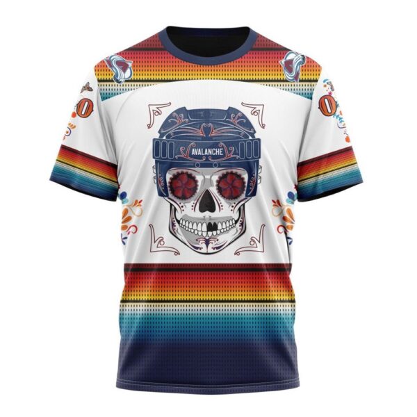 NHL Colorado Avalanche Special Design For Dia De Los Muertos T-Shirt