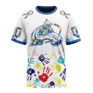 NHL Colorado Avalanche T Shirt Special Autism Awareness Design T Shirt 1